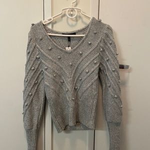 Long sleeve silver sweater
